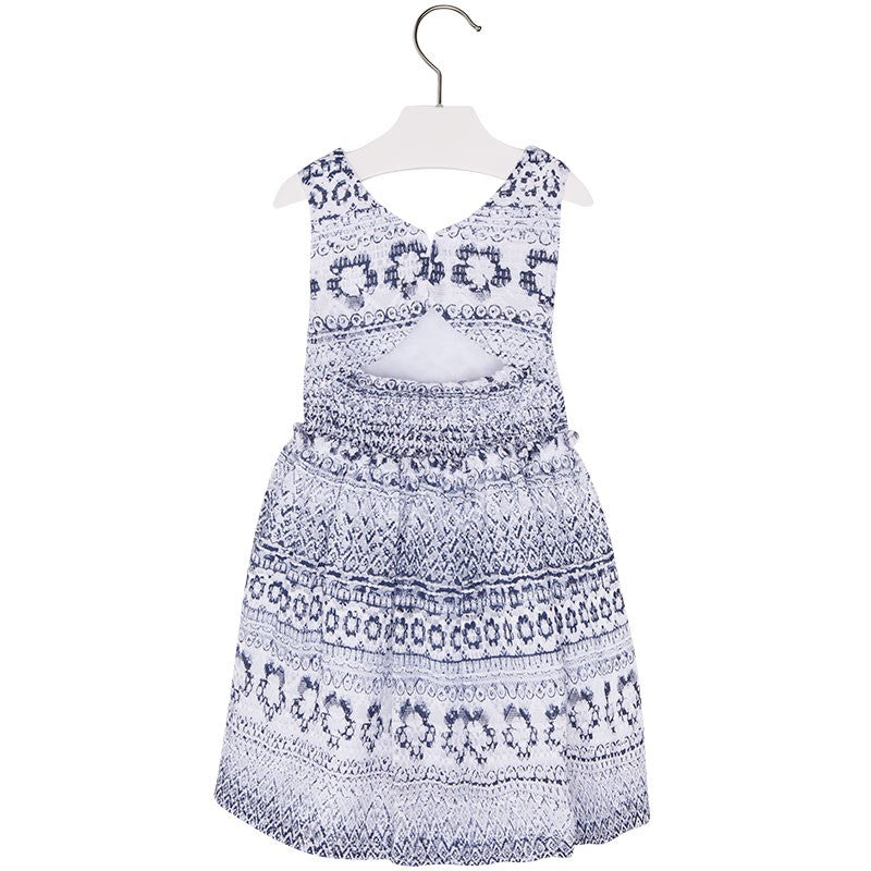 Mayoral 3946-23 Sukienka koronka nadruk kolor Granatowy -  - #tag1# - #tag2# - #tag3# - #tag4#