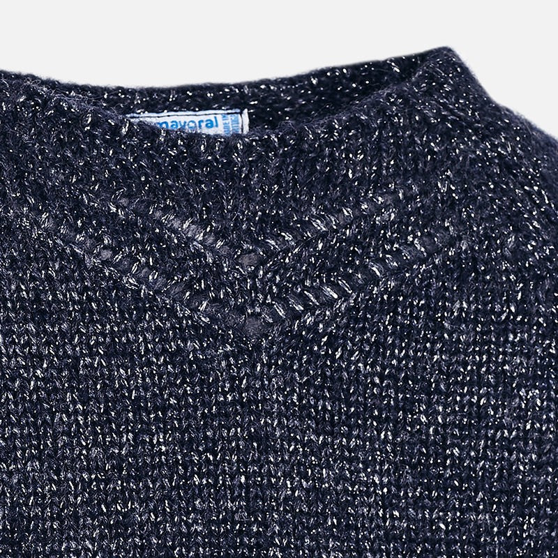 Mayoral 4322-32 Sweter dziewczęcy wkładany przez głowę granat -  - #tag1# - #tag2# - #tag3# - #tag4#