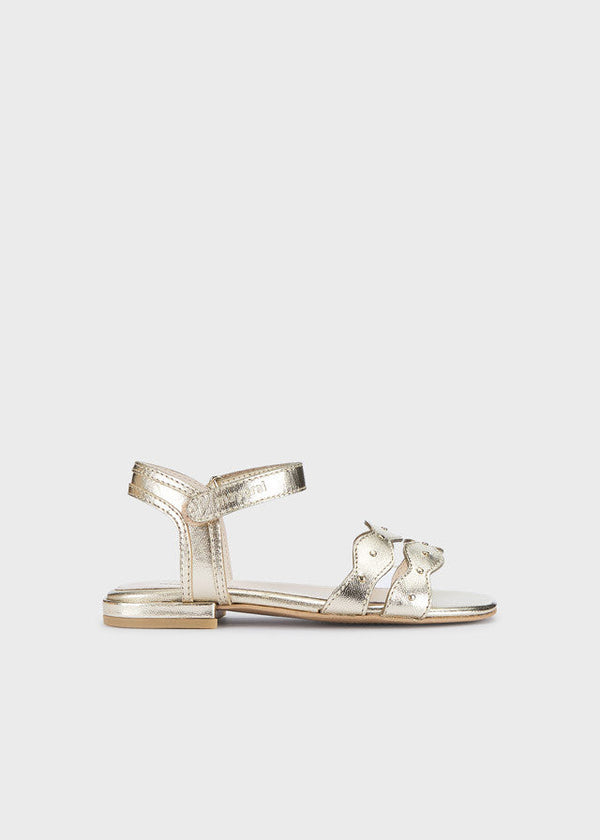 Mayoral 43451-32 Girl's metallic leather sandals gold color