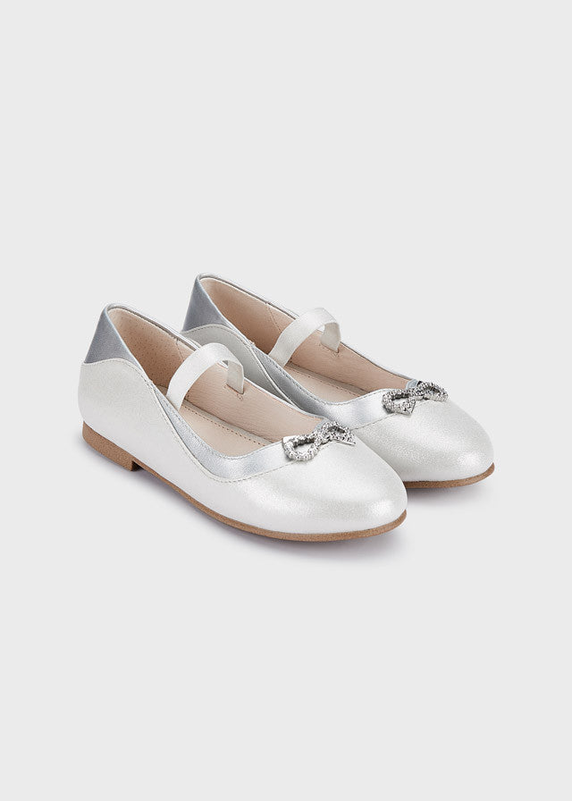 Mayoral 45431-70 Balerinki eleganckie dziewczynka kolor srebrny -  - #tag1# - #tag2# - #tag3# - #tag4#