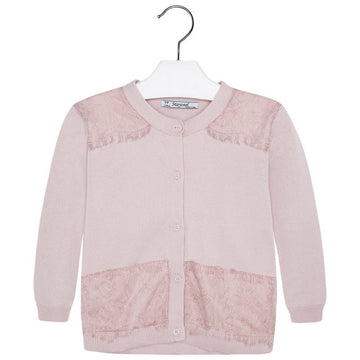 Mayoral 6322-20 Sweter rozp.dzian. koronka  kolor Jasny róż. -  - #tag1# - #tag2# - #tag3# - #tag4#