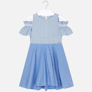 Mayoral 6936-2 Sukienka z odkrytymi ramionami dla dziewczynki Niebieska -  - #tag1# - #tag2# - #tag3# - #tag4#
