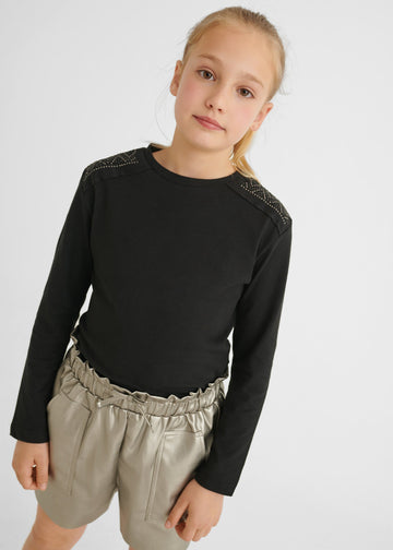 Mayoral 7022-20 Koszulka z długim rękawem dziewczęca kolor czarny -  - #tag1# - #tag2# - #tag3# - #tag4#