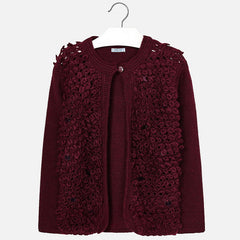 Mayoral 7328-27 Girl's sweater, burgundy color
