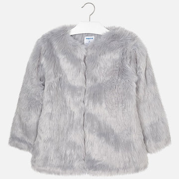 Mayoral 7476-64  Płaszcz futerko dziewczęce szare -  - #tag1# - #tag2# - #tag3# - #tag4#
