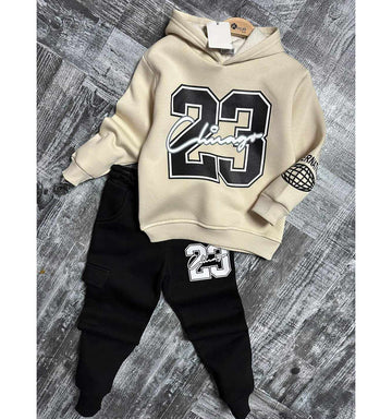 Tracksuit 2 pieces, sweatshirt and pants, boy, beige, Kocak 1179-71024