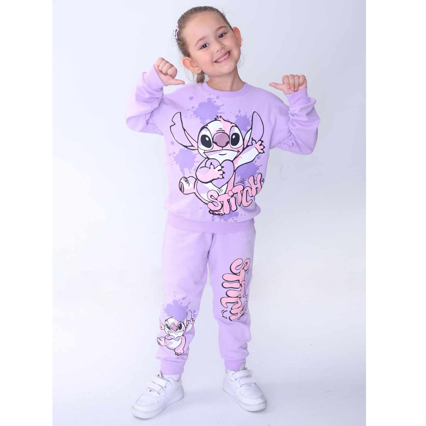 Tracksuit 2 pieces sweatshirt and pants girls purple Stella Kids 920-71024