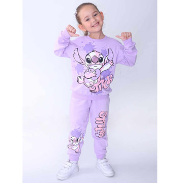 Tracksuit 2 pieces sweatshirt and pants girls purple Stella Kids 920-71024