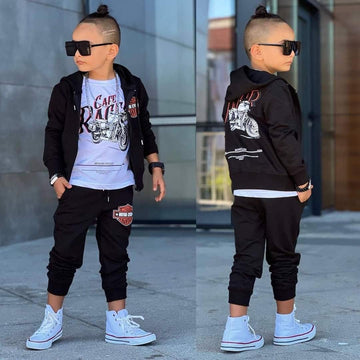 Boy's 3-piece cotton tracksuit black Bam Bam 60134-19924