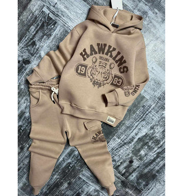 Boy's 2-piece tracksuit, sweatshirt and pants, cappuccino, Kocak 1186-71024