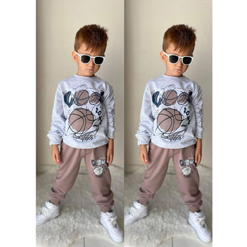 Gool Boy's 2-Piece Sports Suit Beige Kocak 1101-19924