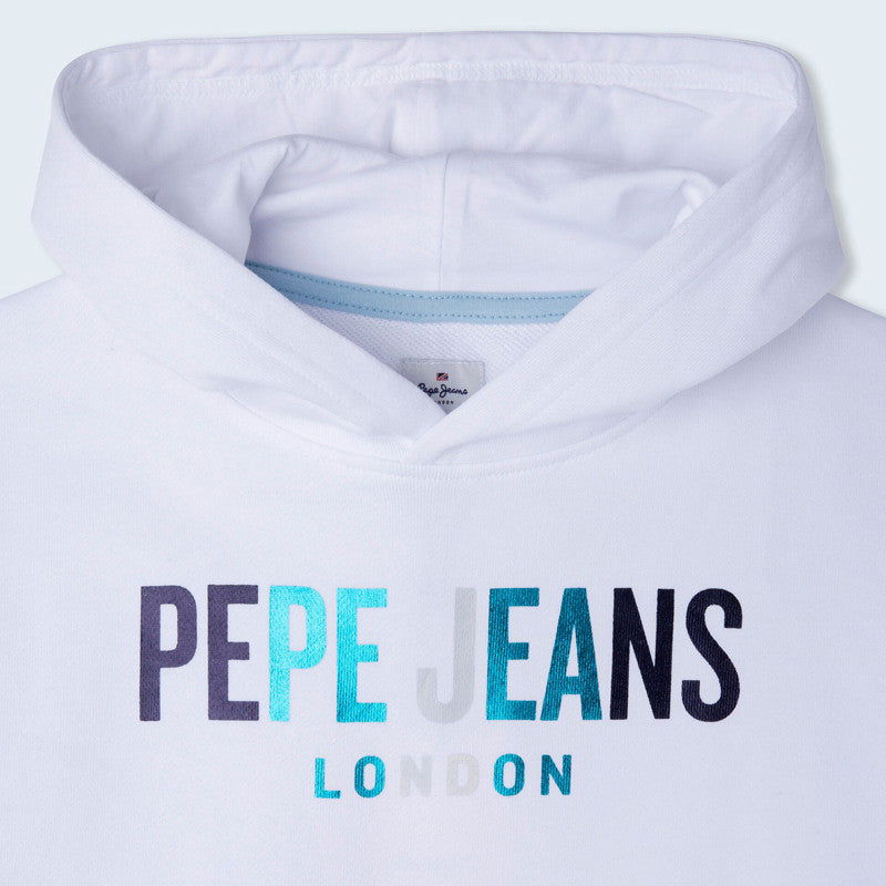 Pepe Jeans Bluza z kapturem GABRIELLE junior dziewczyna PG581237-800 biały -  - #tag1# - #tag2# - #tag3# - #tag4#