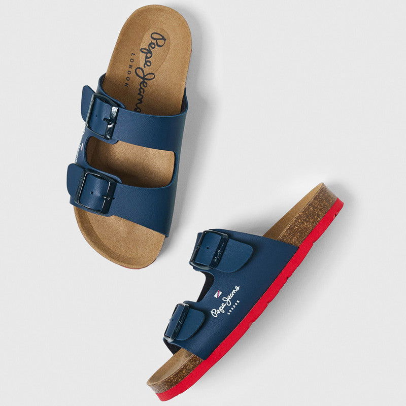 Pepe Jeans Klapki BIO CORP BOY junior boy PBS90051-595 NAVY -  - #tag1# - #tag2# - #tag3# - #tag4#