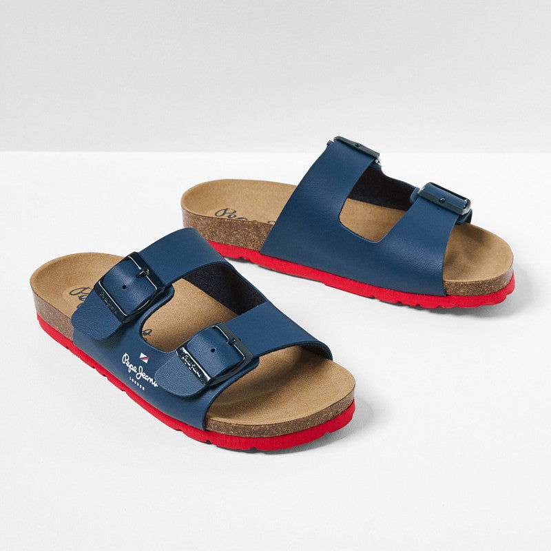 Pepe Jeans Klapki BIO CORP BOY junior boy PBS90051-595 NAVY -  - #tag1# - #tag2# - #tag3# - #tag4#