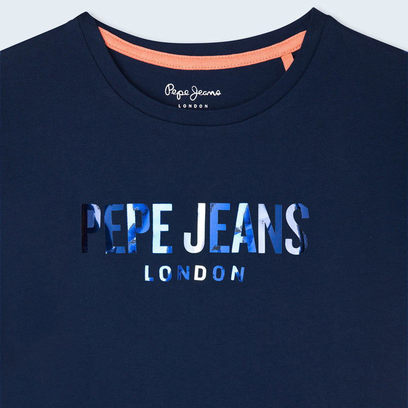 Pepe Jeans Koszulka HOLLY junior dziewczyna PG502850-594 granat -  - #tag1# - #tag2# - #tag3# - #tag4#