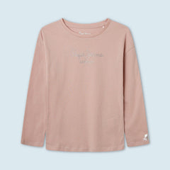 Pepe Jeans T-shirt with logo NURIA L/S junior girl PG502319-305 SOFT PINK