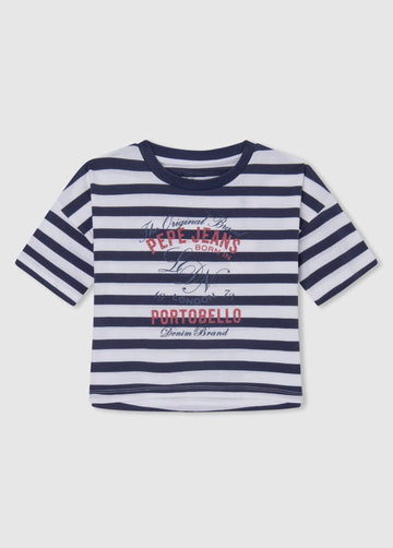 Pepe Jeans PG502944-588 Bluzka w paski NADINE dziewczynka kolor granat -  - #tag1# - #tag2# - #tag3# - #tag4#