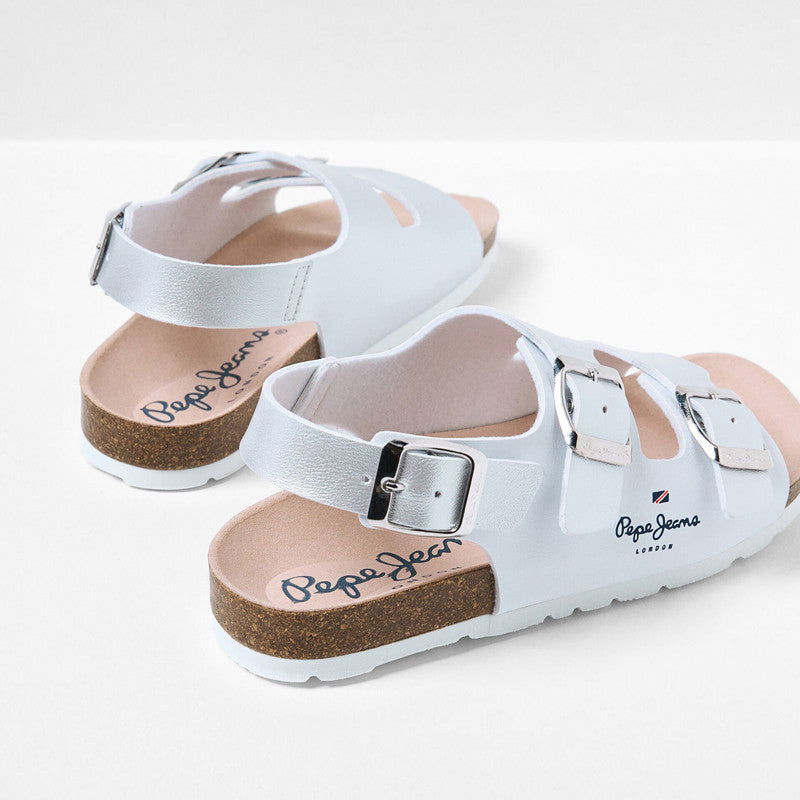 Pepe Jeans Sandały BIO CORP GIRL K junior girl PGS90186-800 WHITE -  - #tag1# - #tag2# - #tag3# - #tag4#