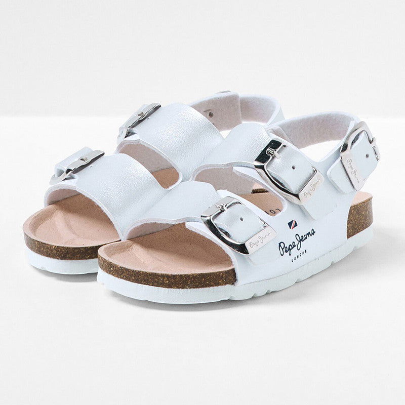 Pepe Jeans Sandały BIO CORP GIRL junior girl PGS90185-800 WHITE -  - #tag1# - #tag2# - #tag3# - #tag4#