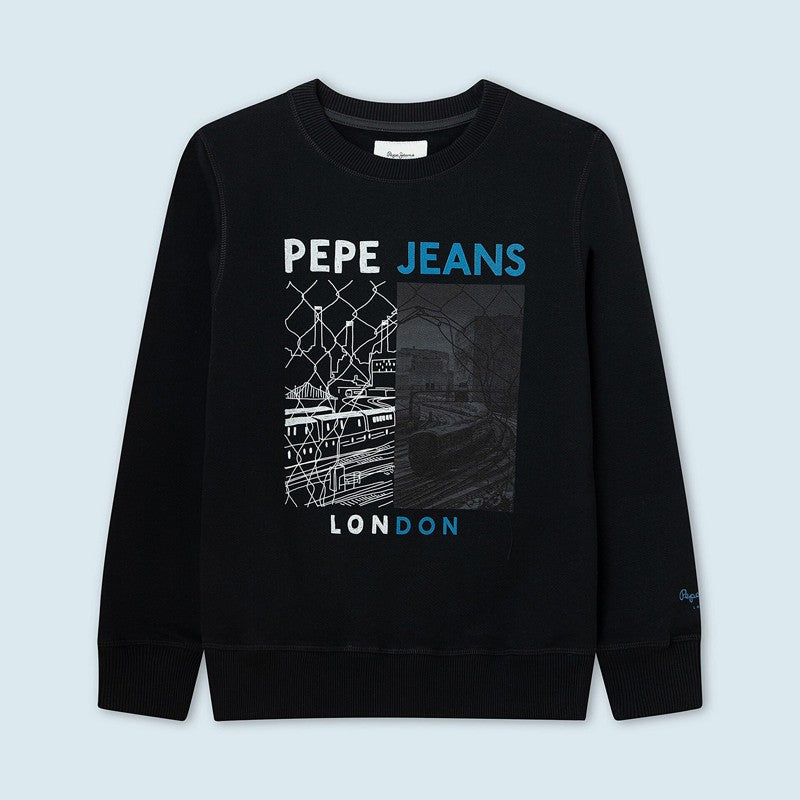 Pepe Jeans bluza z nadrukiem JONAS junior chłopak PB581357-985 INFINITY -  - #tag1# - #tag2# - #tag3# - #tag4#