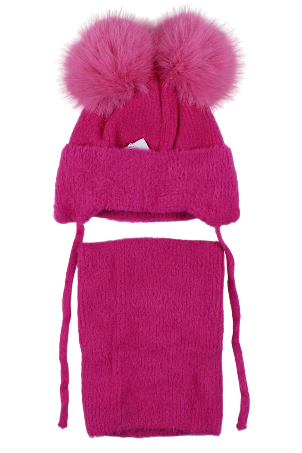 Girls' hat and scarf set, fuchsia, Ambra A20-51125-21