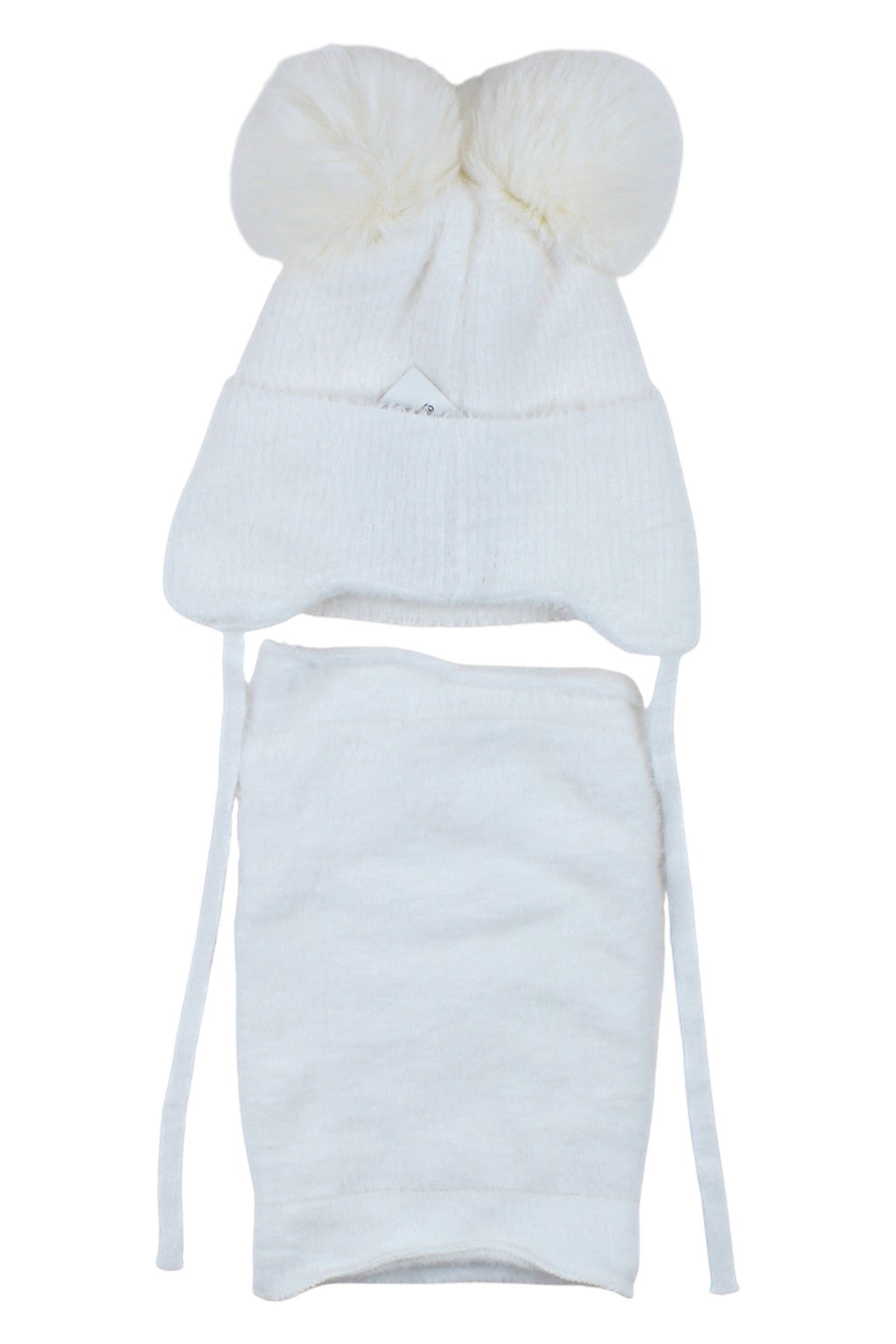 Cream Ambra hat and scarf set for girls A20-51125-28