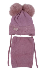 Girls' hat and scarf set, heather Ambra A20-51125-47