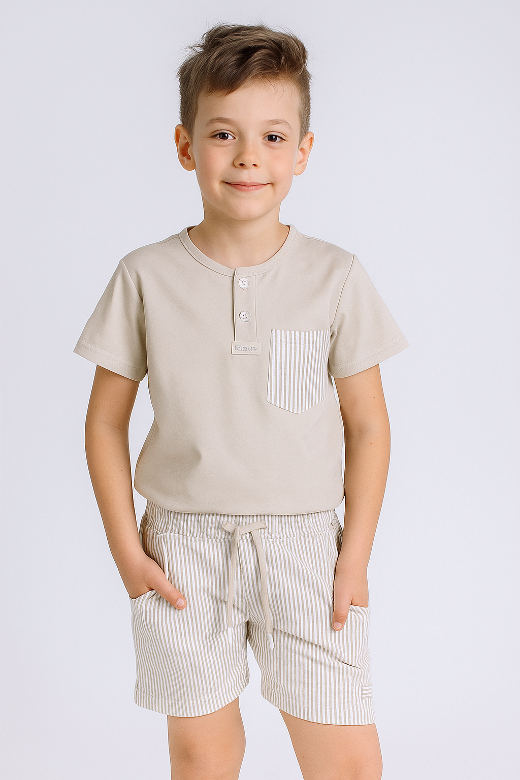 Beige pocket set for boys Blanket A7138-5625-1