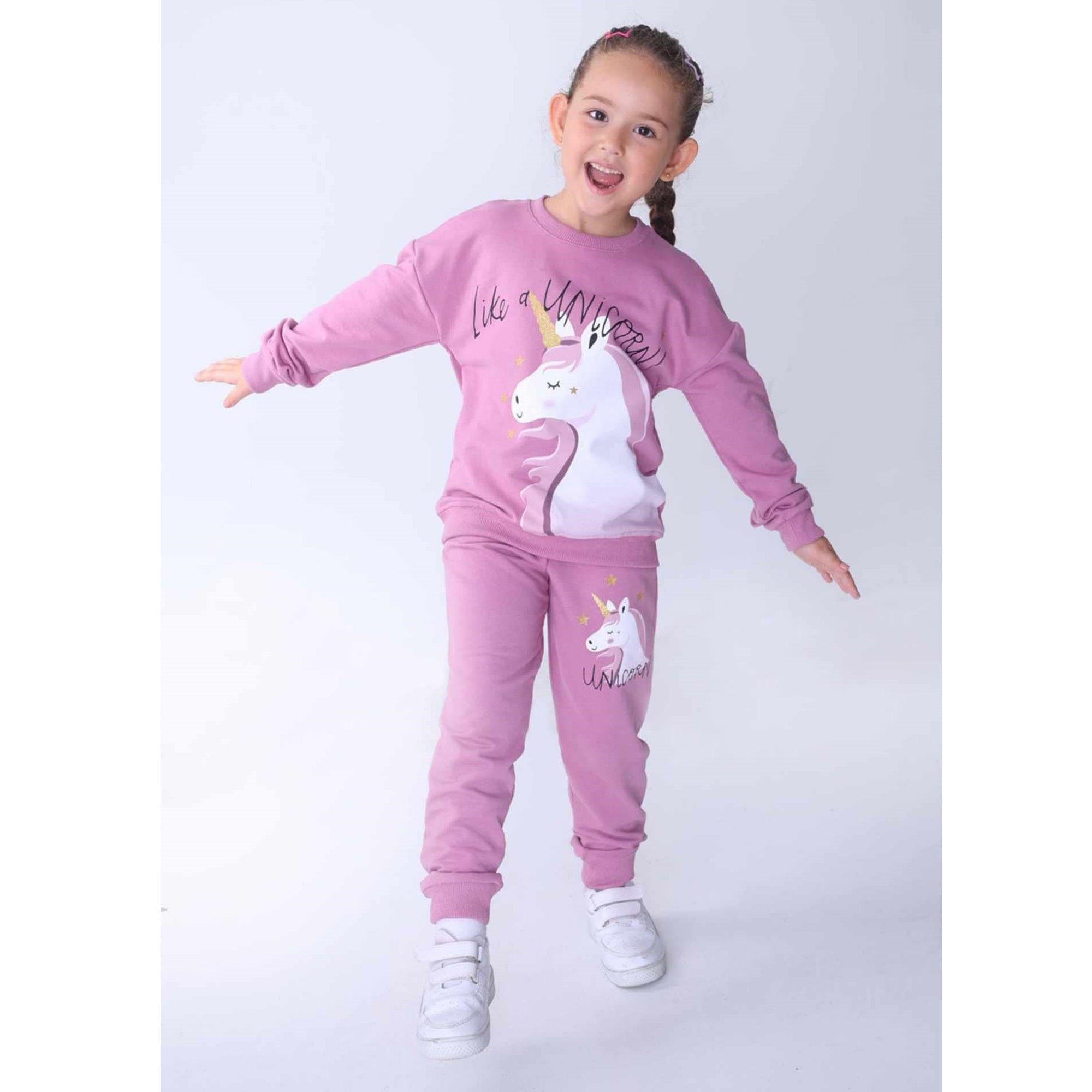 Tracksuit 2 pieces Sweatshirt and pants girls purple Stella Kids 914-7125-20