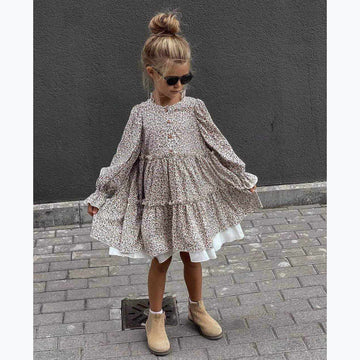 Boho dress meadow girl brown Soliday 3734-29824 GKMOD