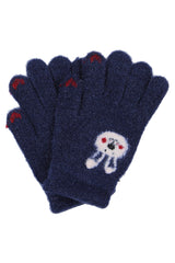 Girls' gloves rabbit navy blue Euro Gloves D-229-91025-23