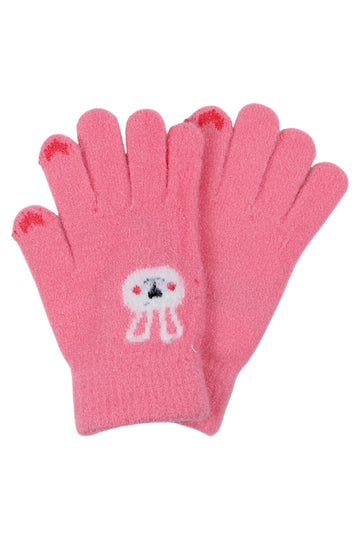 Girls' pink rabbit gloves Euro Gloves D-229-91025