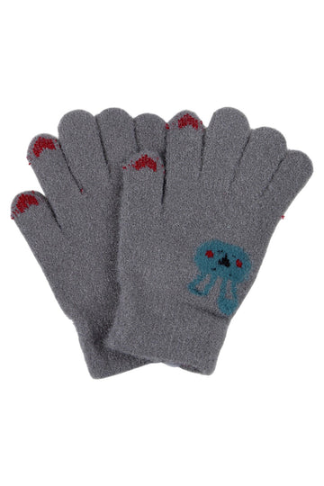 Girls' gray gloves Euro Gloves D-229-91025