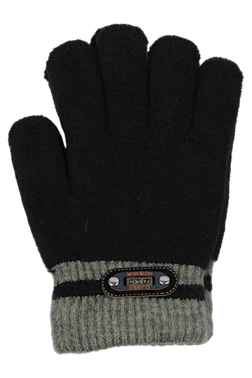 Claccic Gloves Boys Black Euro Gloves D-298-91025-14