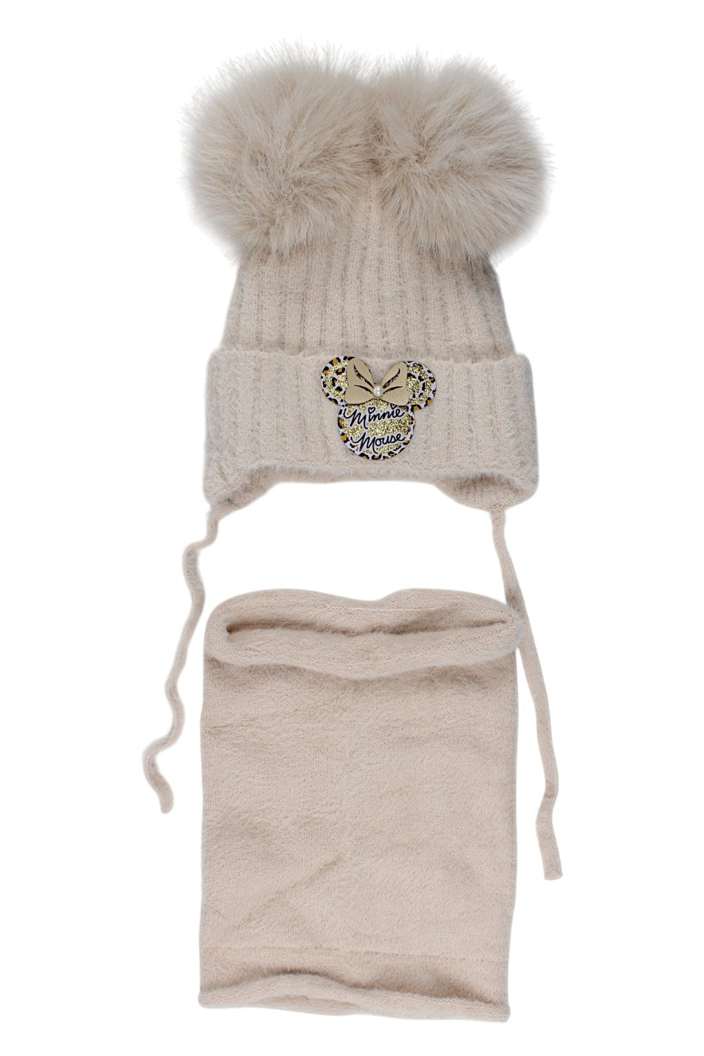 Beige Ambra hat and scarf set for girls D69-51125-1
