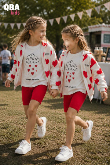 T-shirt dziewczęcy kremowy Qbakids 6061-27526