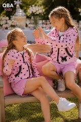 Bluza dziewczęca w grochy różowa Qba 5104-9526-40