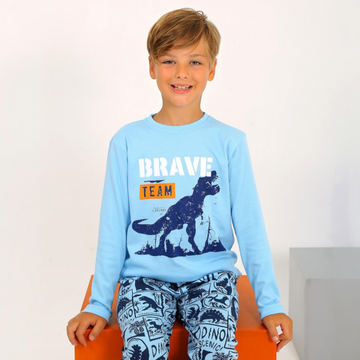 Dinosaur pajamas for boys blue Vitmo 51599-271124-35