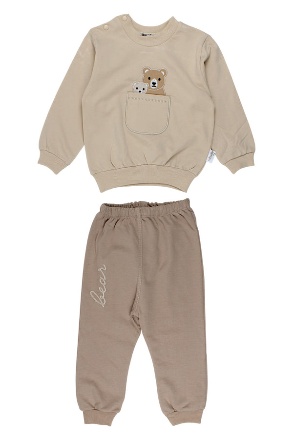 My Pretty Baby Teddy Bear in the Pocket Tracksuit for Boys, Beige, G172885-241025-1