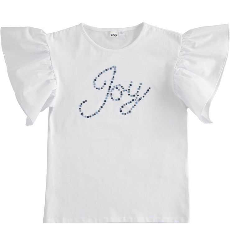 iDO 44491 Bluzka z krótkim rękawem dla dziewczynki kolor biały -  - #tag1# - #tag2# - #tag3# - #tag4#