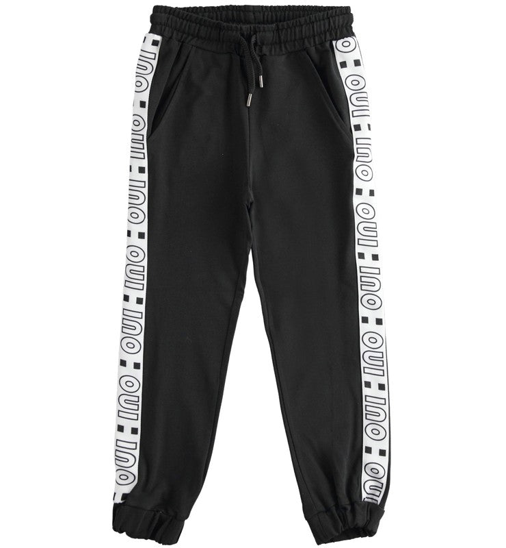 iDO 44543 Spodnie dresowe dla dziewczynki kolor czarny -  - #tag1# - #tag2# - #tag3# - #tag4#