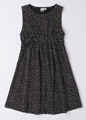 iDO 46886-6VN5 Sukienka bawełniana dziewczynka kolor czarny -  - #tag1# - #tag2# - #tag3# - #tag4#