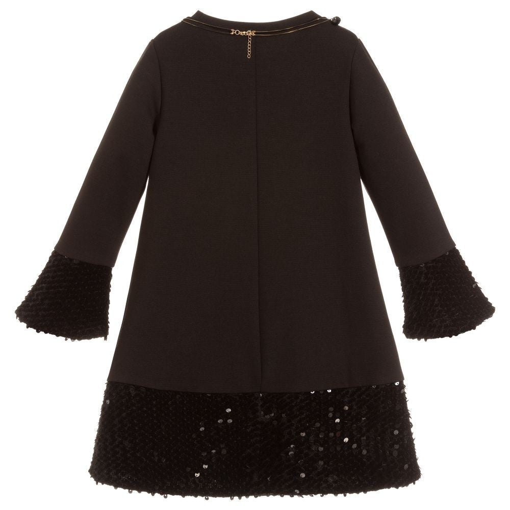 iDO Elegancka sukienka z naszyjnikiem dziewczęca K998-0658 czarna -  - #tag1# - #tag2# - #tag3# - #tag4#