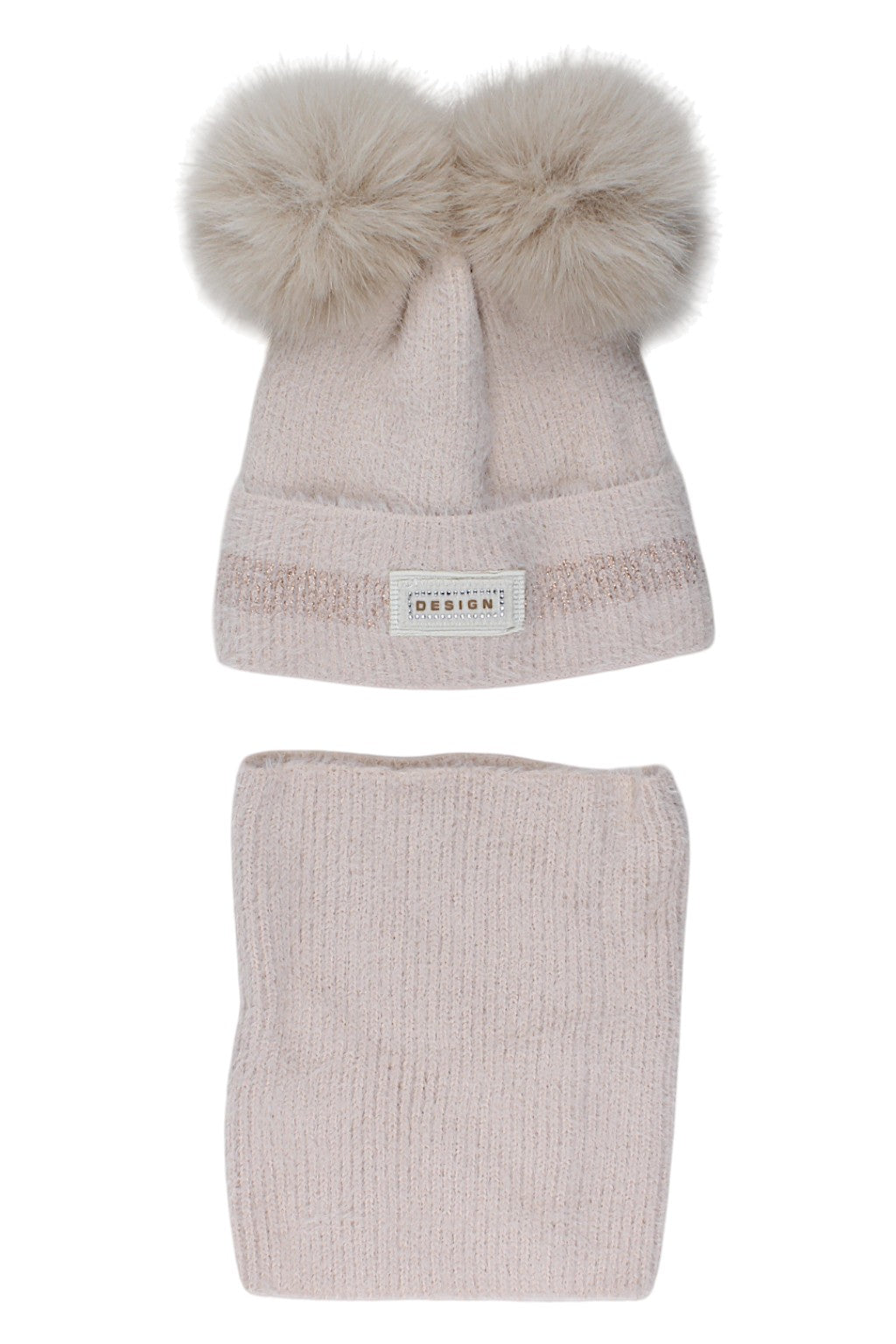 Beige Ambra hat and scarf set for girls J13-51125-1