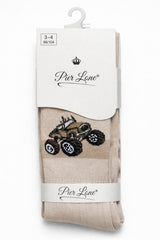 Rajstopy pachnące auta chłopięce jasny beż Pier Lone PL-2206-21225