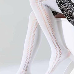 Openwork tights for girls white Kidodido k32212-15425