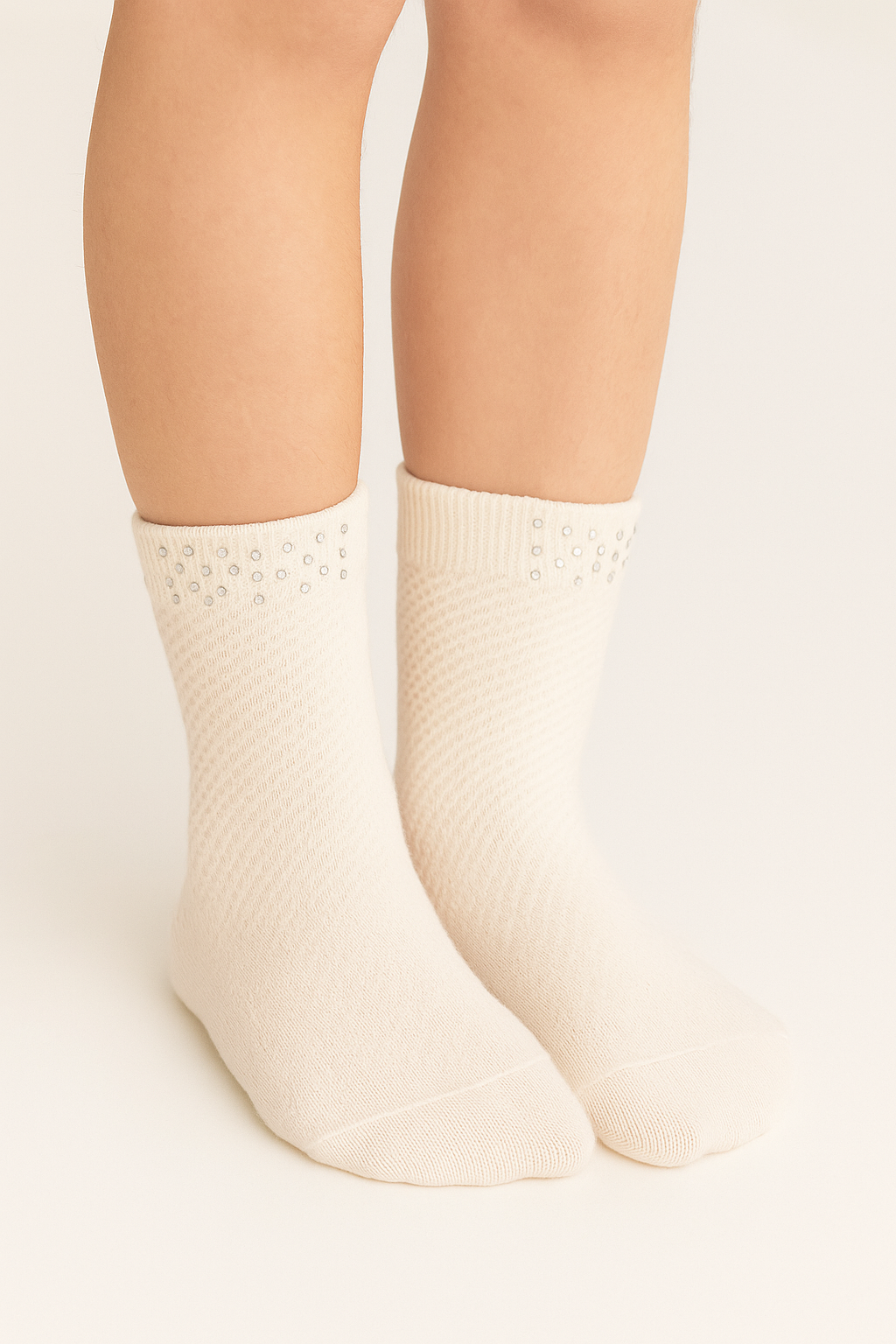 Scented socks with zircon for girls, cream Pier Lone P-1935-3625-28