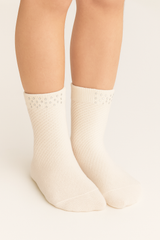 Scented socks with zircon for girls, cream Pier Lone P-1935-3625-28
