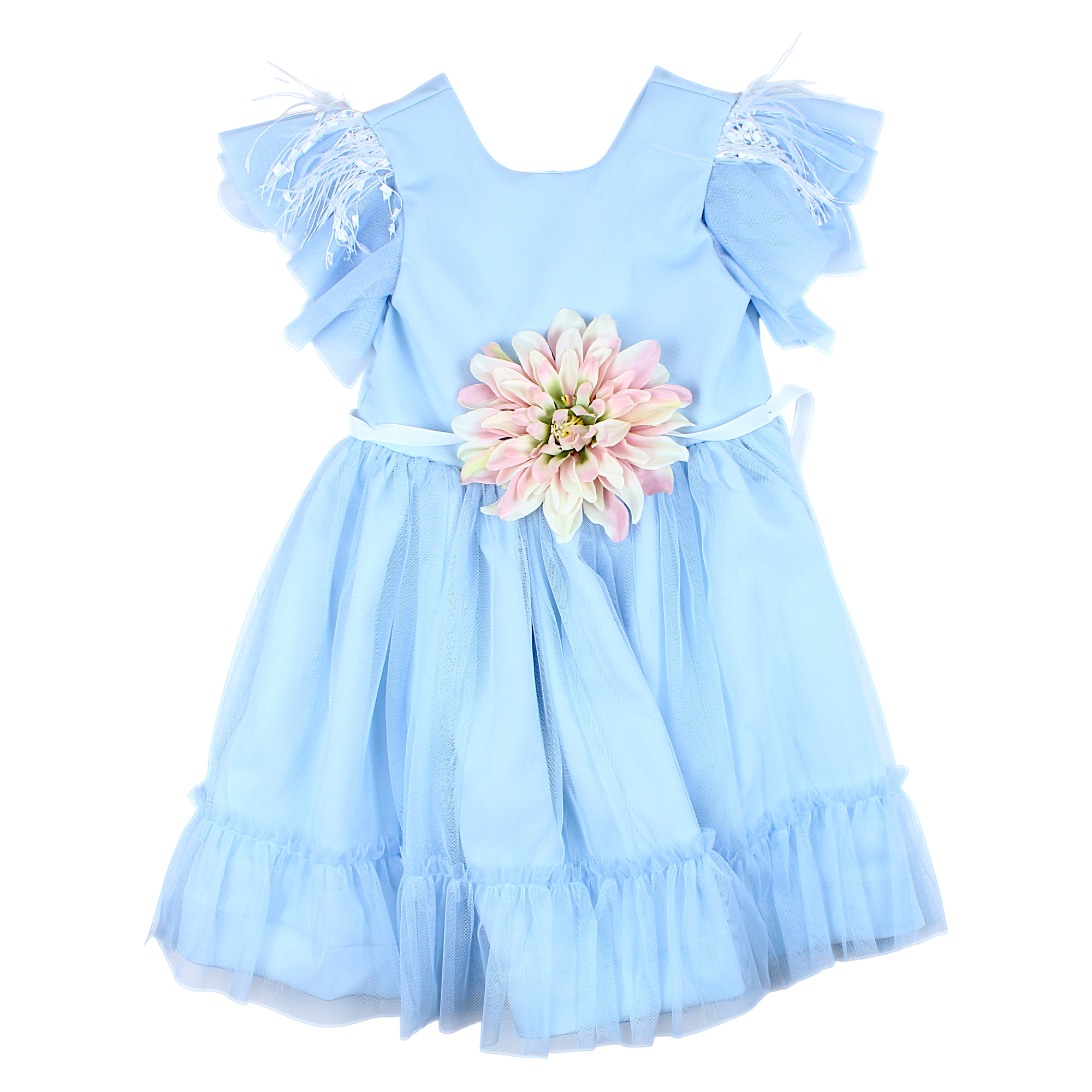 Girl's formal dress flowers blue Talka 4336-24-21325