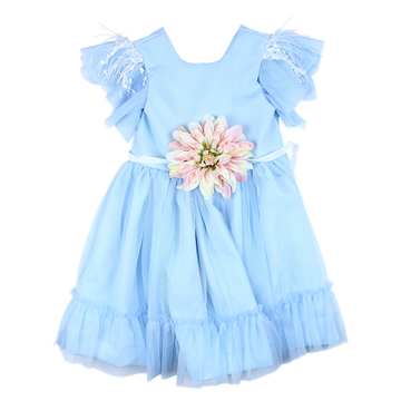 Girl's formal dress flowers blue Talka 4336-24-21325